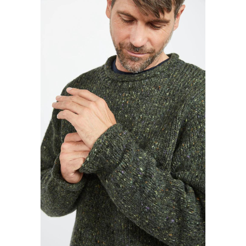 Donegal Tweed Roll Neck Mens Sweater